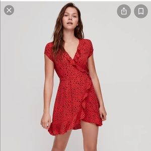 Sunday best Aritzia red wrap dress